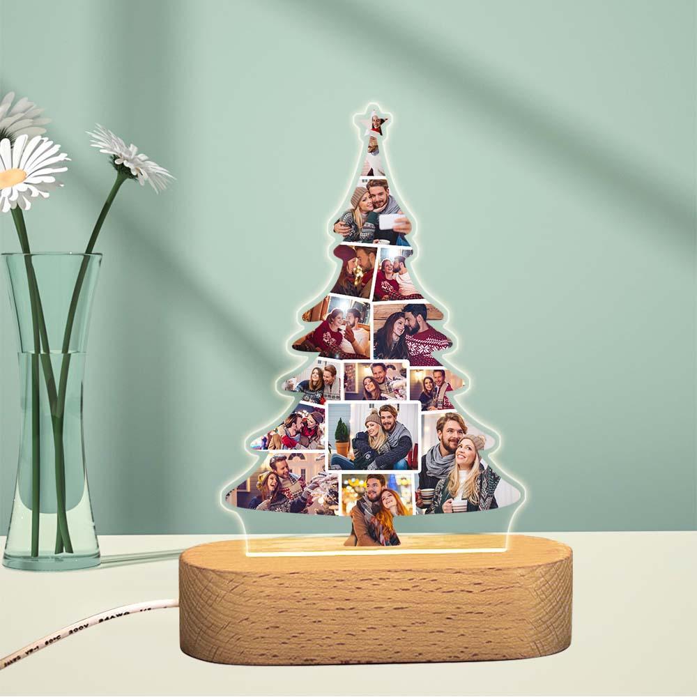 Custom Christmas Tree Photo Lights Personalised Gifts With Pictures Night Light Home Decor Gift For Christmas - soufeeluk