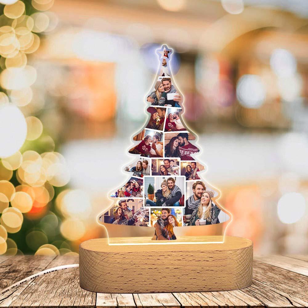 Custom Christmas Tree Photo Lights Personalised Gifts With Pictures Night Light Home Decor Gift For Christmas - soufeeluk