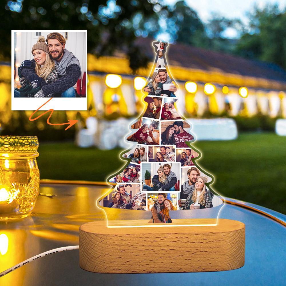 Custom Christmas Tree Photo Lights Personalised Gifts With Pictures Night Light Home Decor Gift For Christmas - soufeeluk