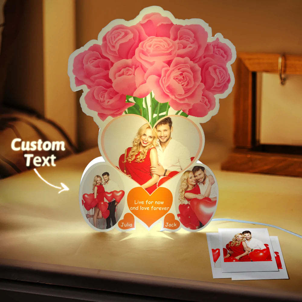 Personalised Rose Photo Lights Gift for Lover - soufeeluk