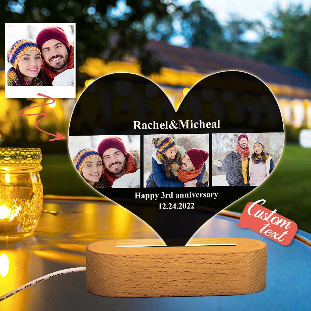 Personalised Gifts With Pictures Custom Night Light Home Decor Valentines Day Gift - soufeeluk
