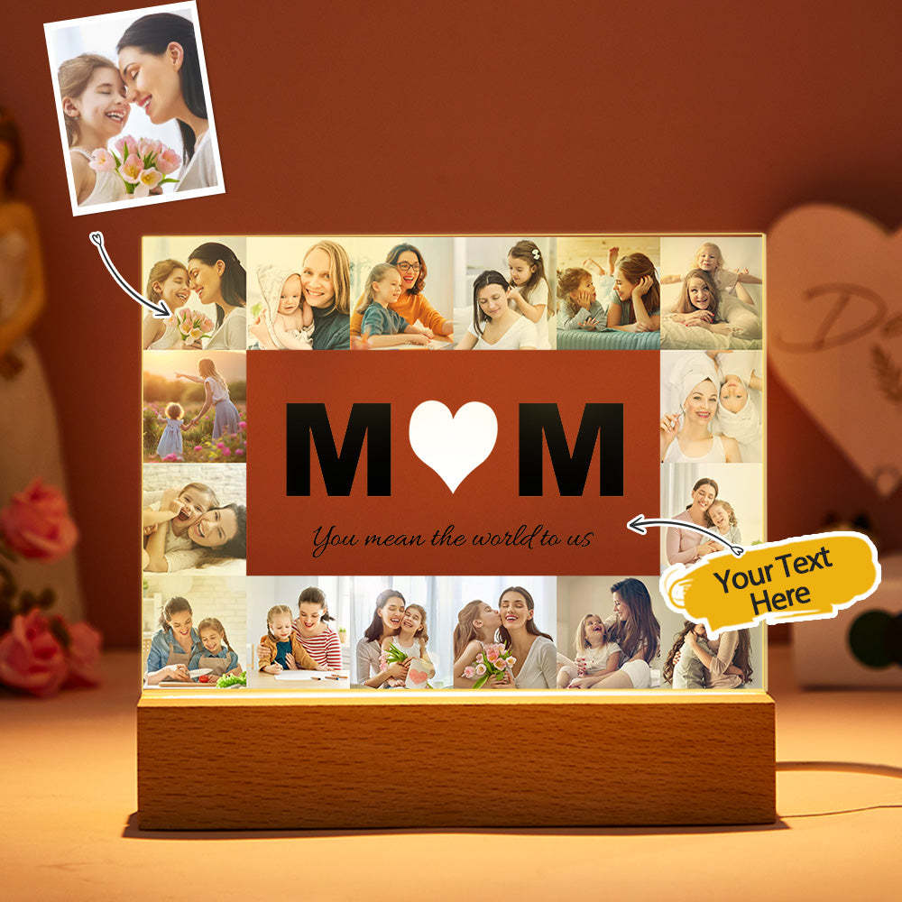 Custom Photo Acrylic Light Engraved Night Lights Home Ornaments Gift for Mom - soufeeluk