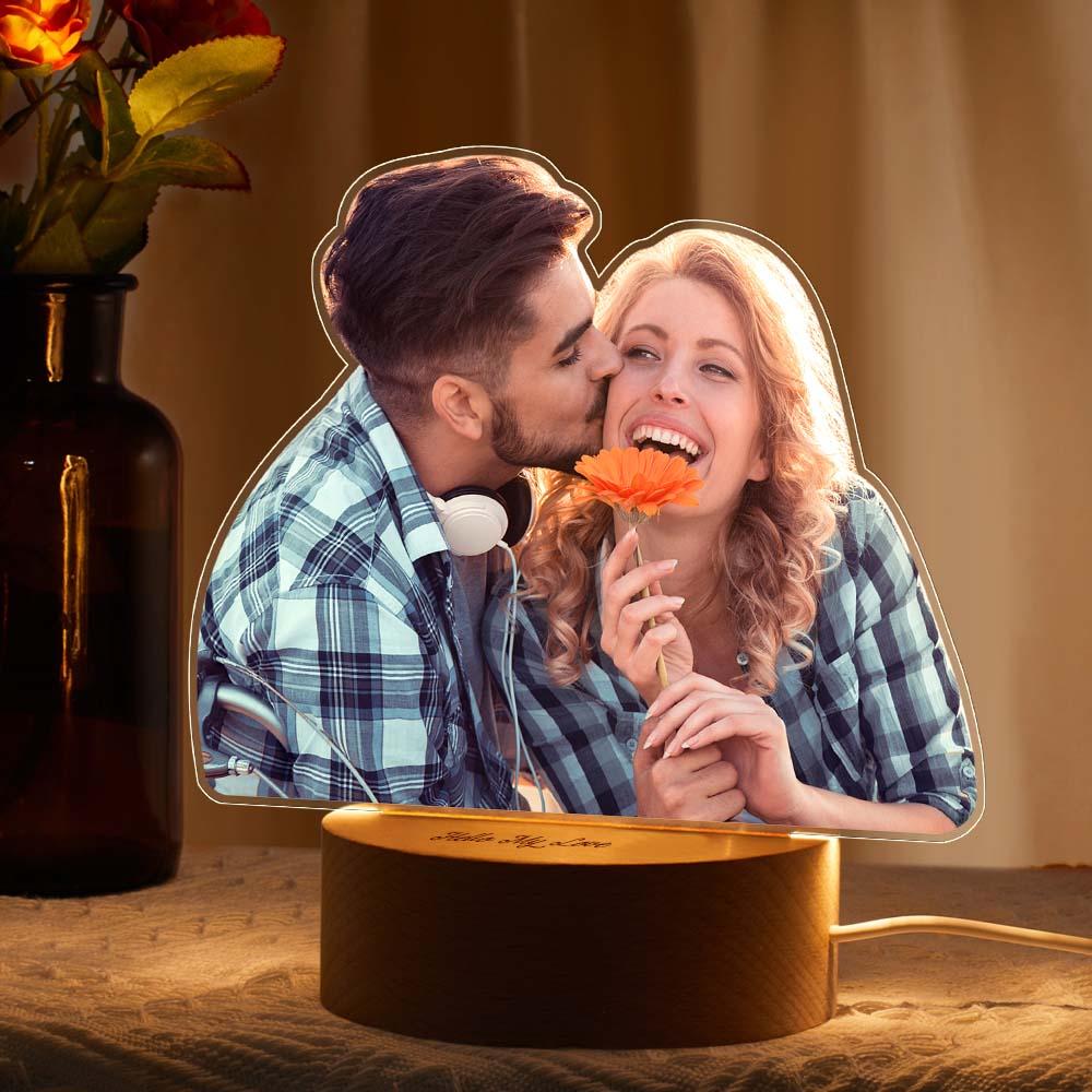 Custom Figure Cut Photo Lamp Personalized Night Lights With Custom Text Gift For Couples On Valentine`s Day - soufeeluk