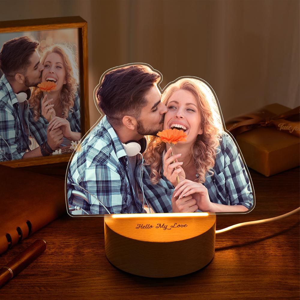 Custom Figure Cut Photo Lamp Personalized Night Lights With Custom Text Gift For Couples On Valentine`s Day - soufeeluk