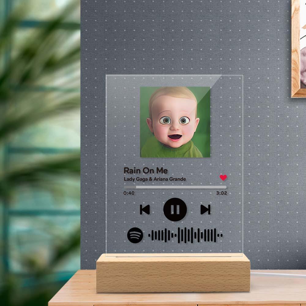 Scannable Spotify Code Comic Filter Plaque Keychain Music and Photo Acrylic Gifts for BFF - soufeeluk