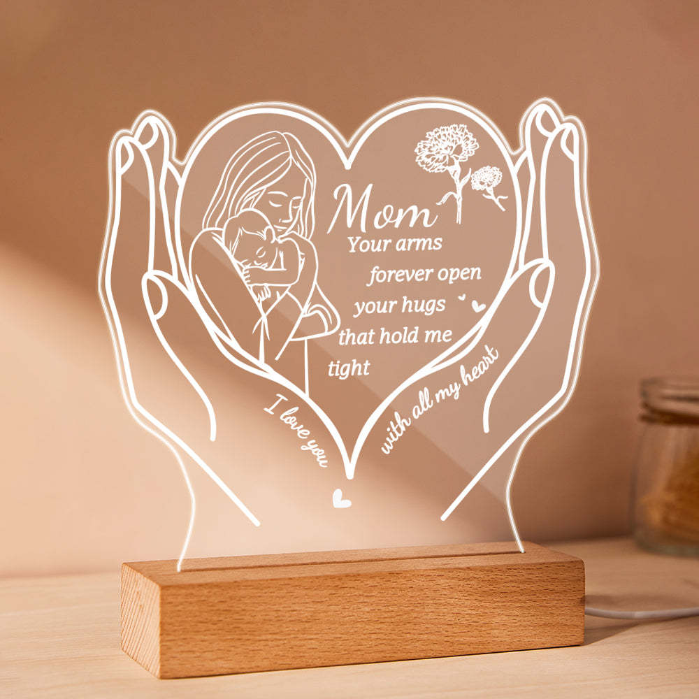 Personalised Mom Acrylic Night Light Gift for Mom from Daughter Son - soufeeluk