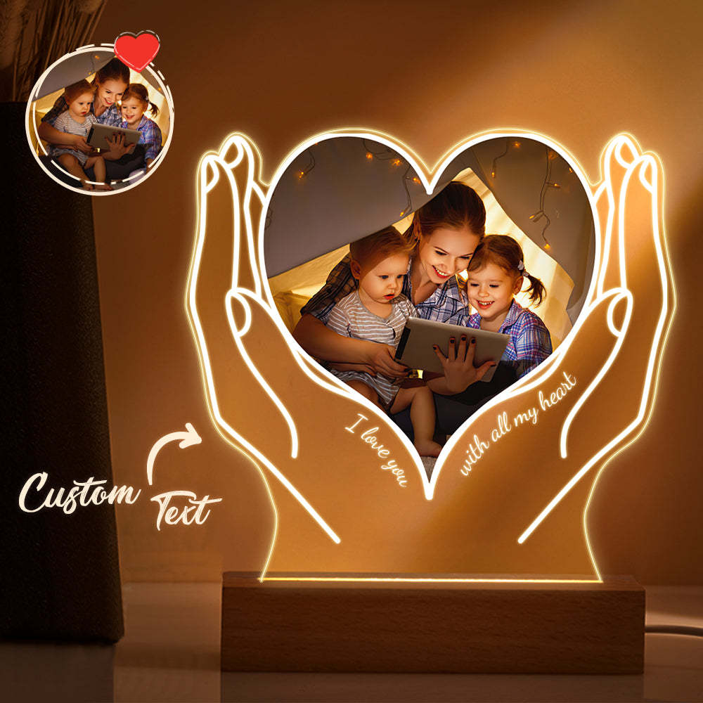 Personalised Photo Acrylic Night Light Gift for Mom from Daughter Son - soufeeluk