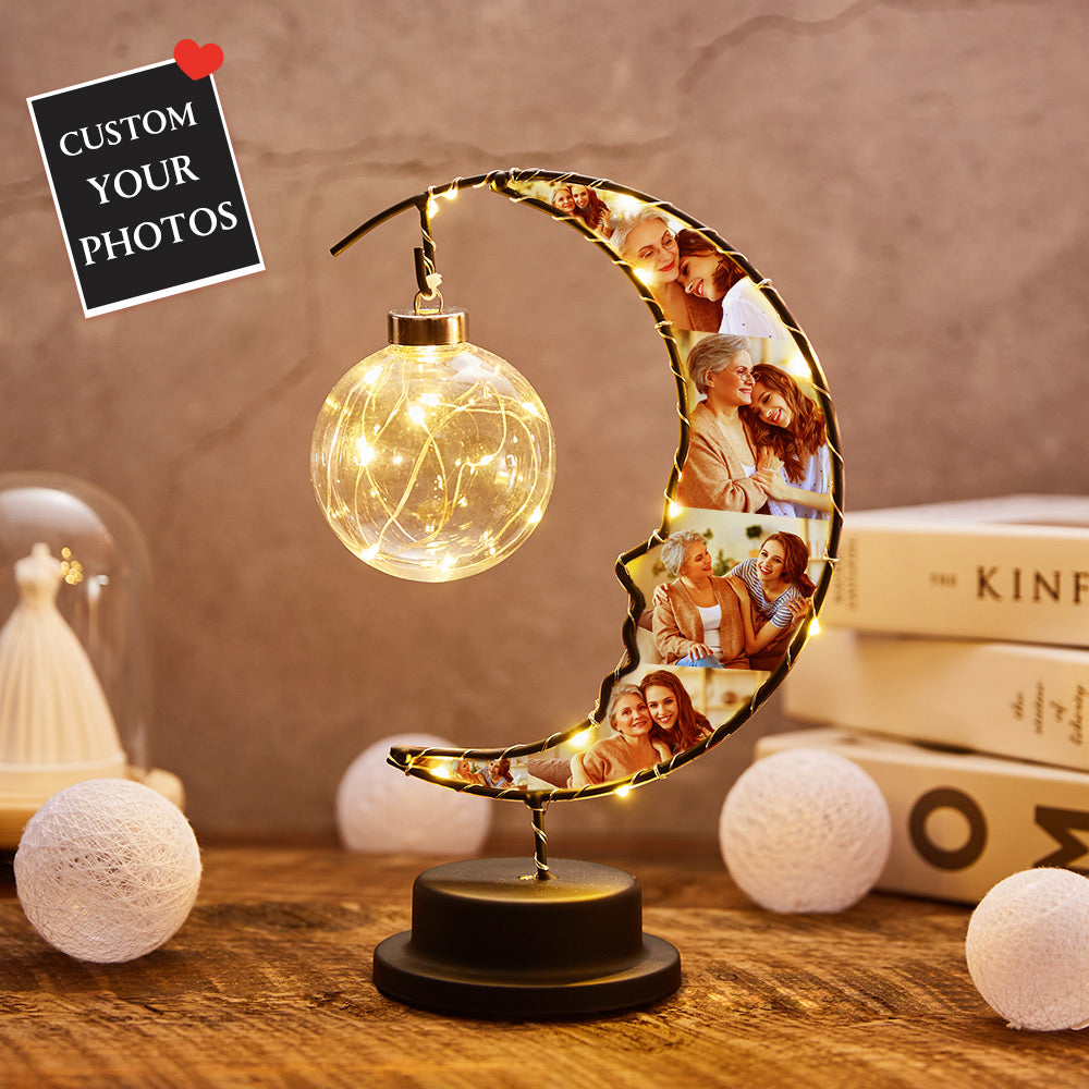 Personalised Photo Moon Light Mother's Day Gift Custom Moon Light with 6 Photo Love Gift for Couples Friends Family - soufeeluk