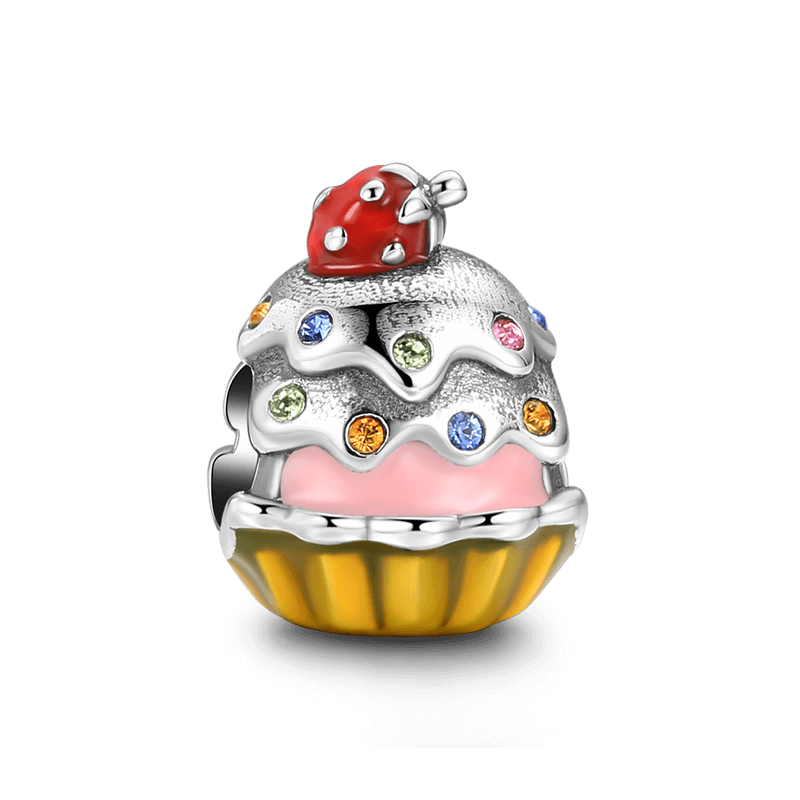 Strawberry Cake Charm Silver - soufeelus