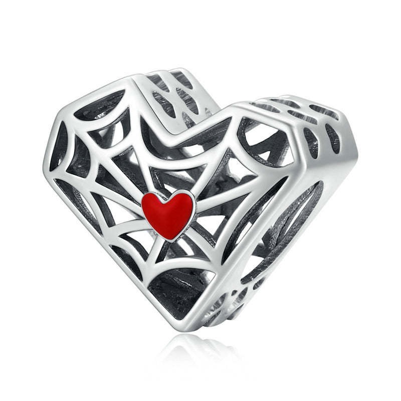 Love Spider Web DIY Beads Silver Spacer Beads DIY Charm Jewelry - soufeeluk