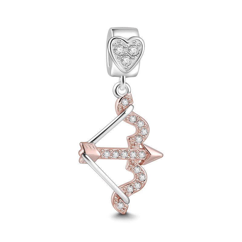 The Arrow of Love Dangle Charm Rose Gold Plated Silver - soufeelus