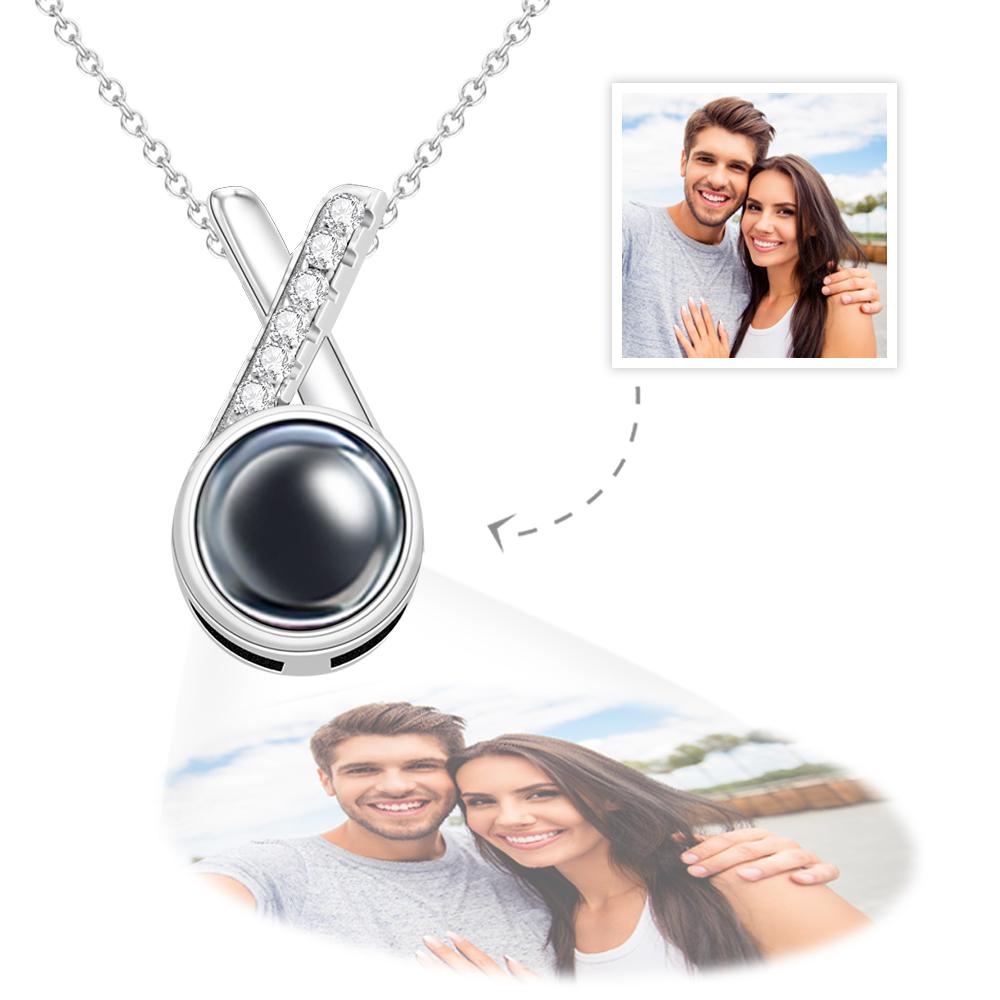 Custom Photo Projection Necklace Memorial Photo Necklace Unique Gift for Her - soufeeluk