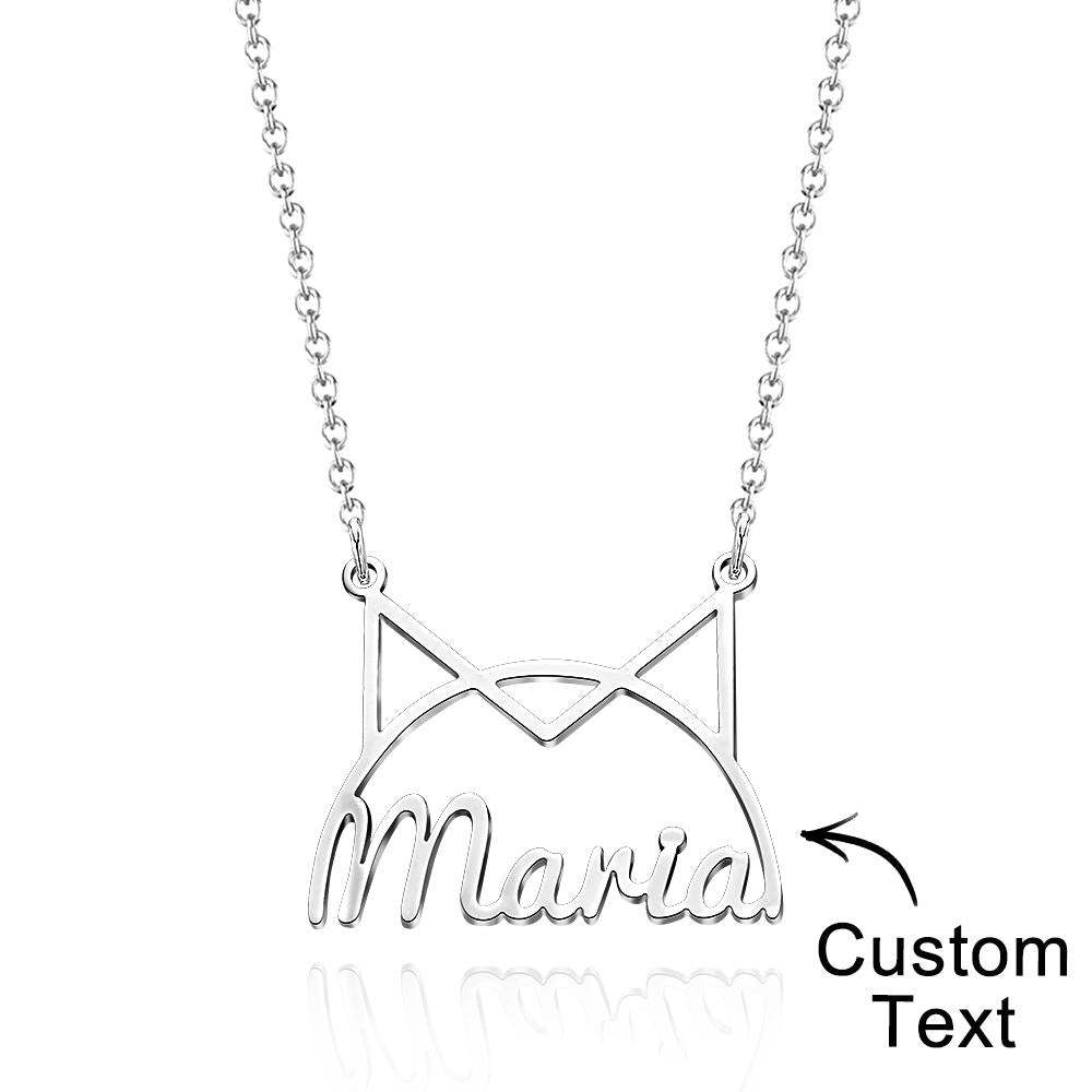 Personalised Pet Name Necklace for Women Pet Lover Memorial Pendant Necklace Cat Animal Pendant Jewellery Gift - soufeeluk
