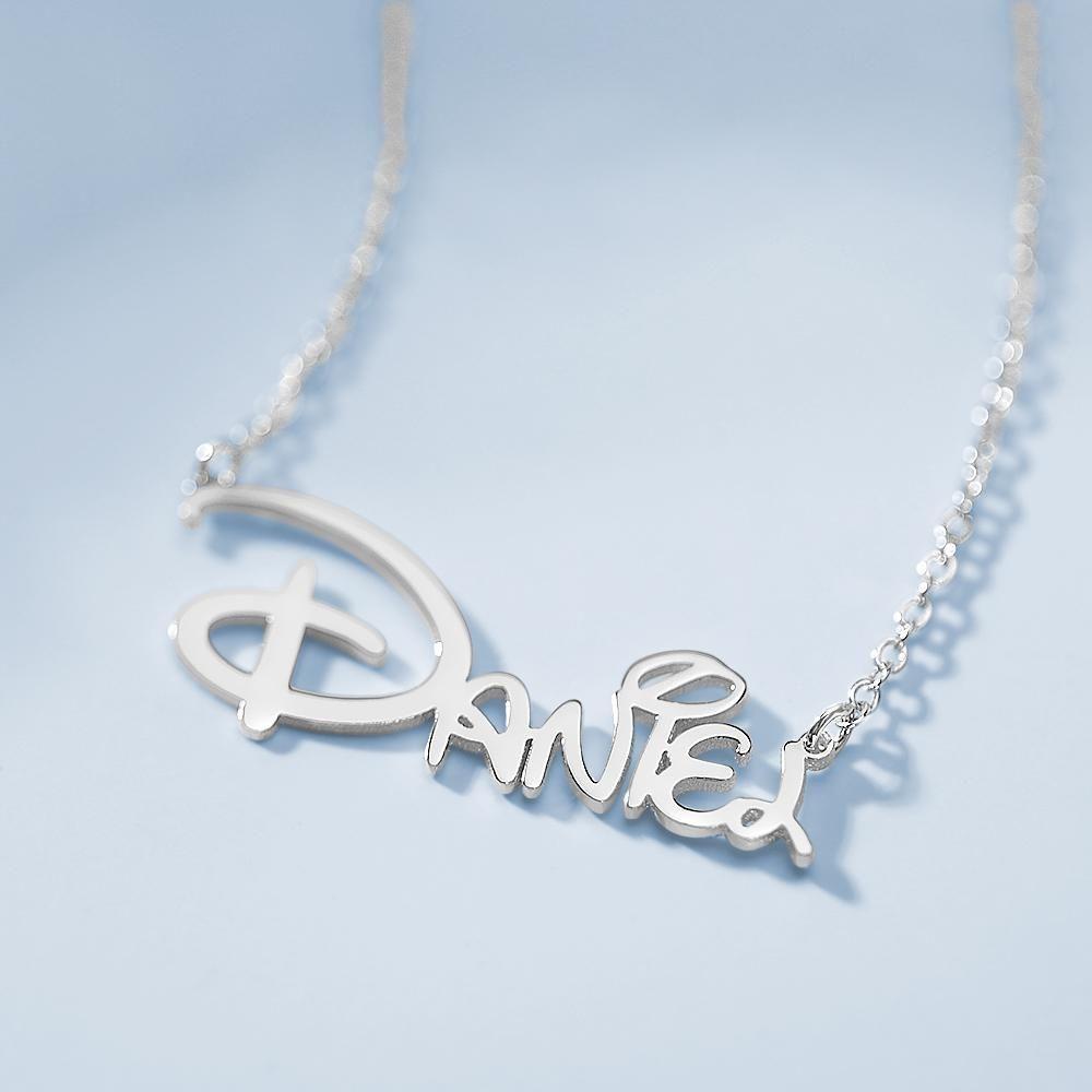 Personalised Name Necklace Special Font Custom Name Necklace Sidney Style Name Gift Silver
