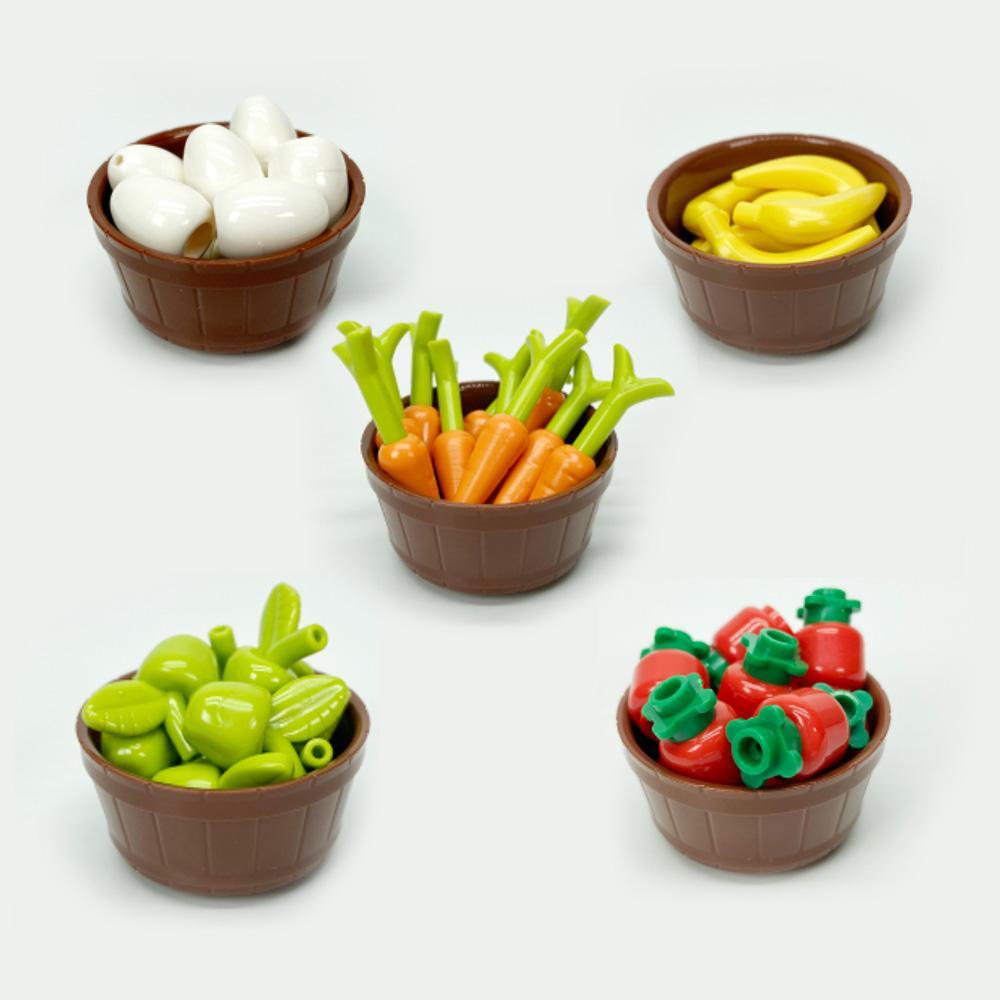 Fruit and Vegetable Basket Small Grain Building Block Moc Set Accessories - soufeeluk