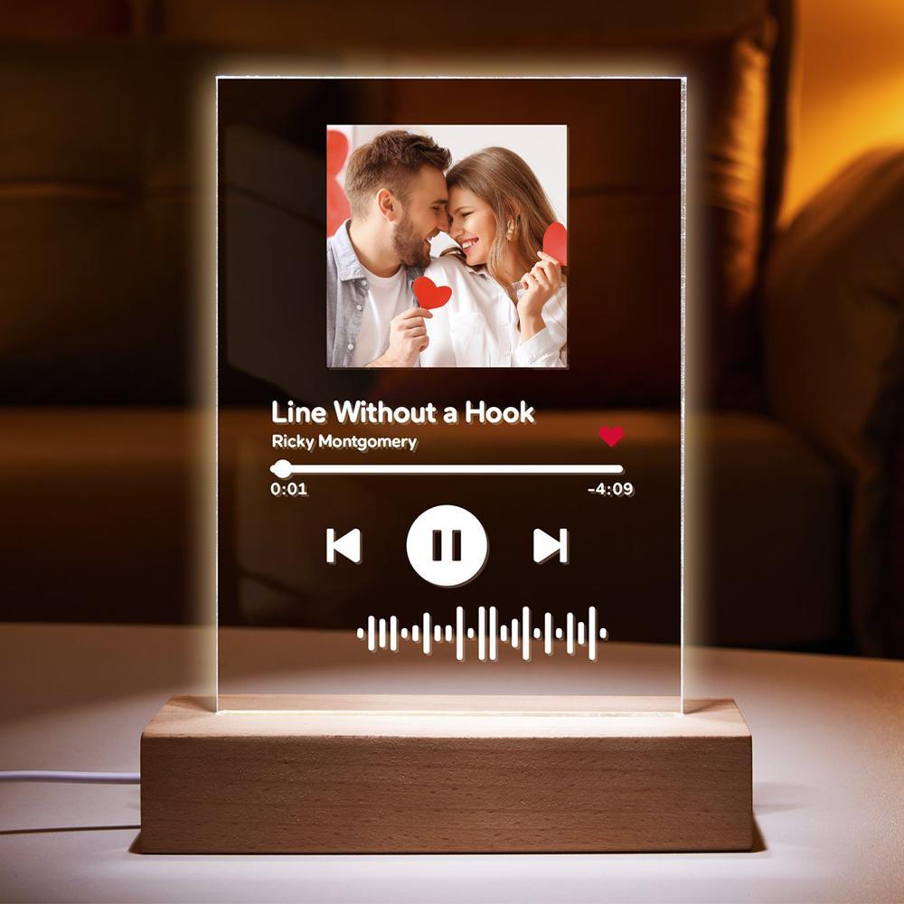 Scanbare Musik-code-plakette Schlüsselanhänger Musik Und Foto Acryl, Lied Schlüsselanhänger Weihnachtsgeschenke 2,1 Zoll * 3,4 Zoll (5,4 * 8,6 Cm)