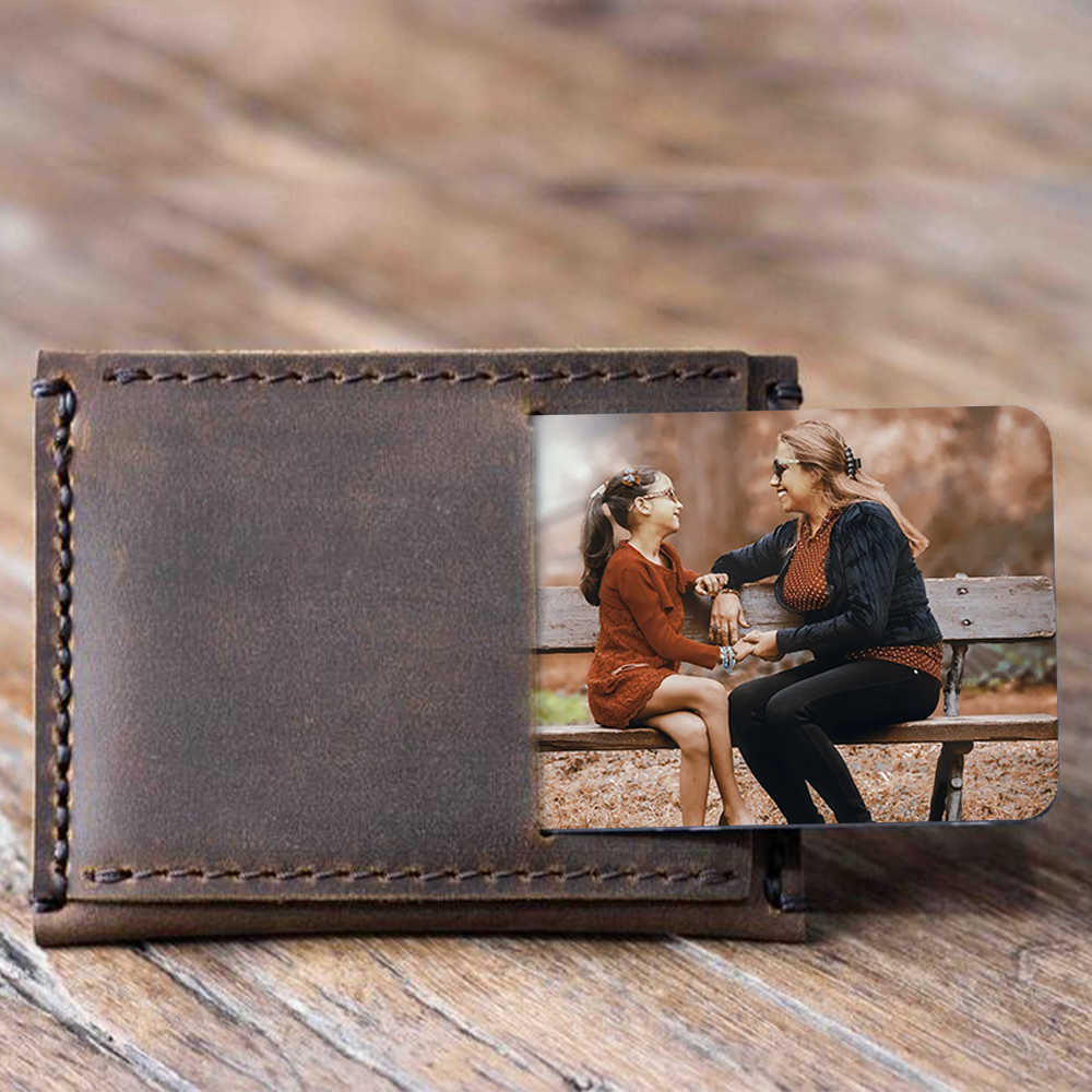 Benutzerdefinierte gravierte Foto-Brieftaschen-Karte zu meinem Mutter-Gedenkgeschenk