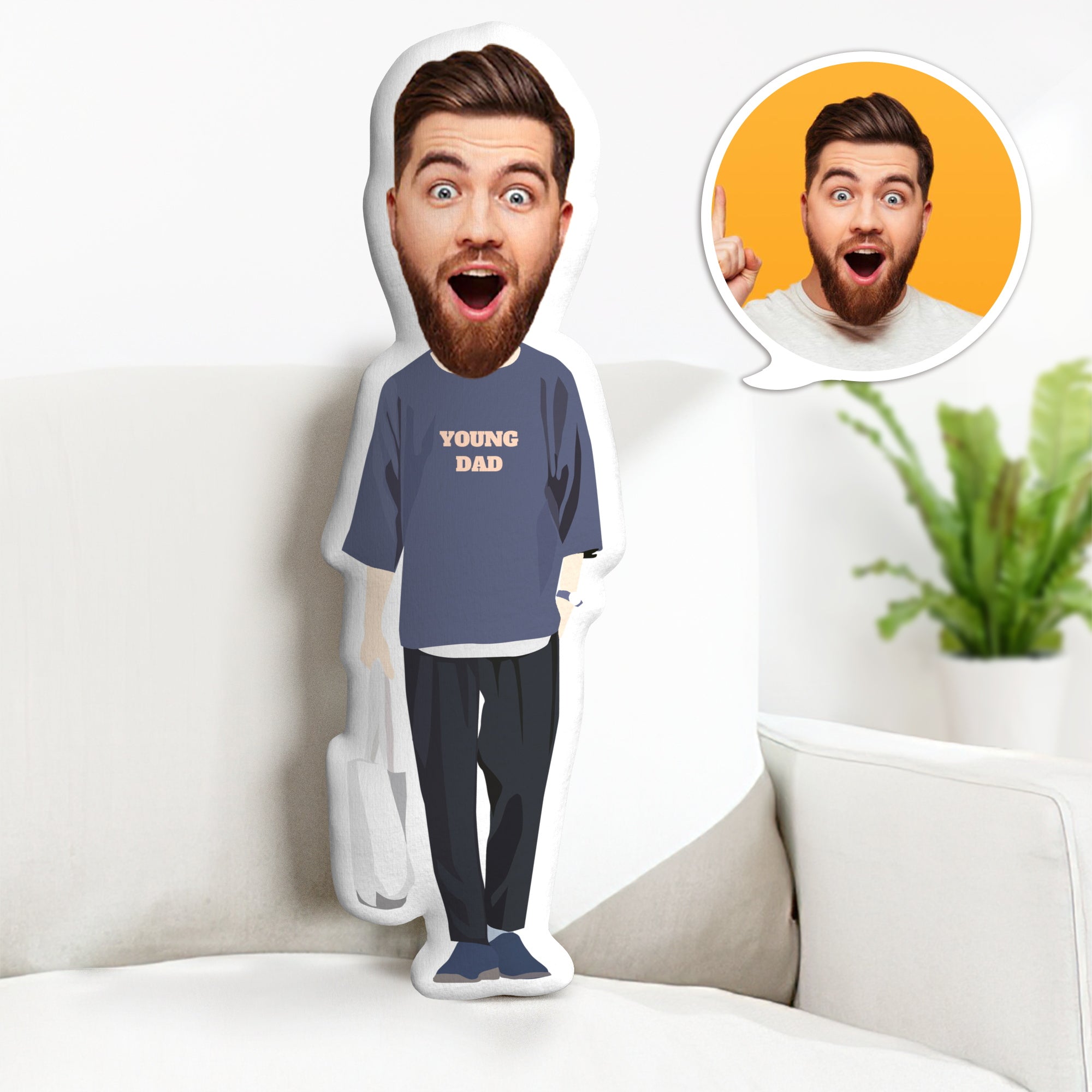 Benutzerdefinierte Vatertagsgeschenke Personalisierte Junge Papa Minime Dekokissen Lustige Geschenke Für Papa - soufeelde