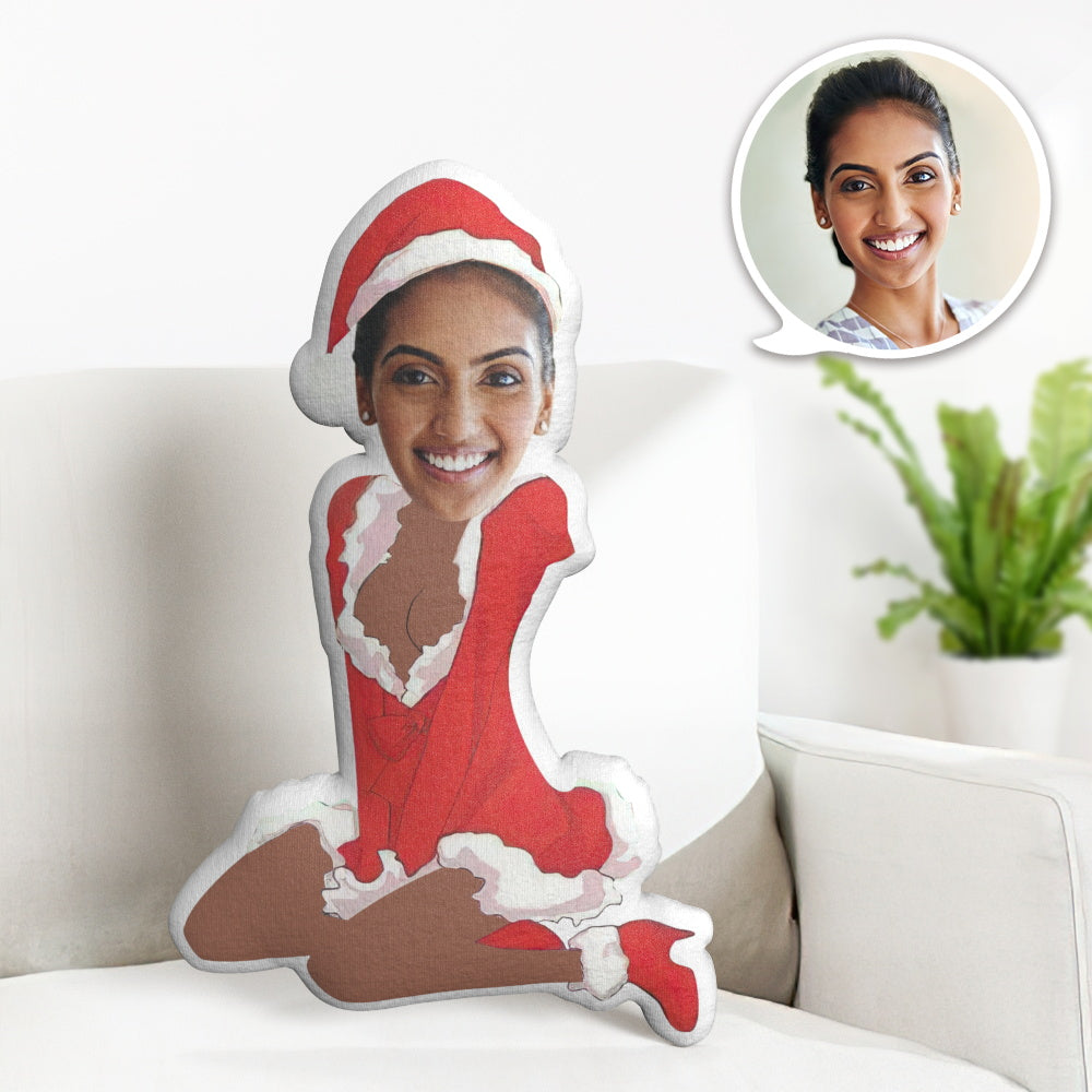 Weihnachtsgeschenk Custom My Face Kissen Sexy Santa Anime Throw Pillow Personalisiertes Cooles Schönes Santa Throw Pillow - soufeelde