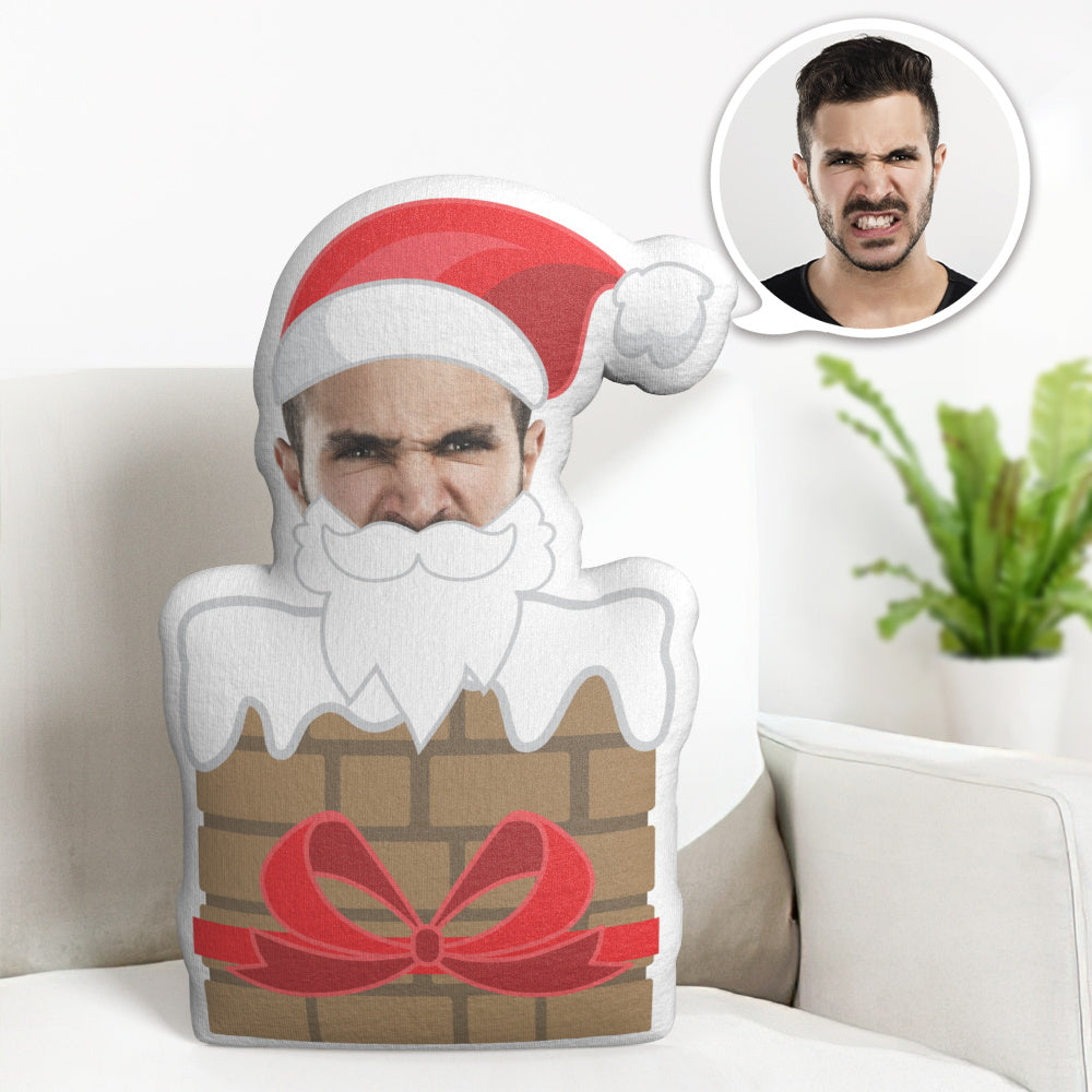 Weihnachtsgeschenk Personalisiertes Gesichtskissen Benutzerdefiniertes Fotokissen Schornstein Weihnachten Minime Puppe - soufeelde