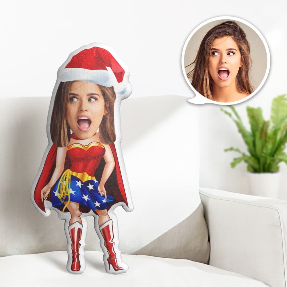 Weihnachtsgeschenk Personalisierte Gesichtspuppen My Face On Pillows Custom Cheerleader Dolls In A Beautiful Cloak Throw Pillow - soufeelde