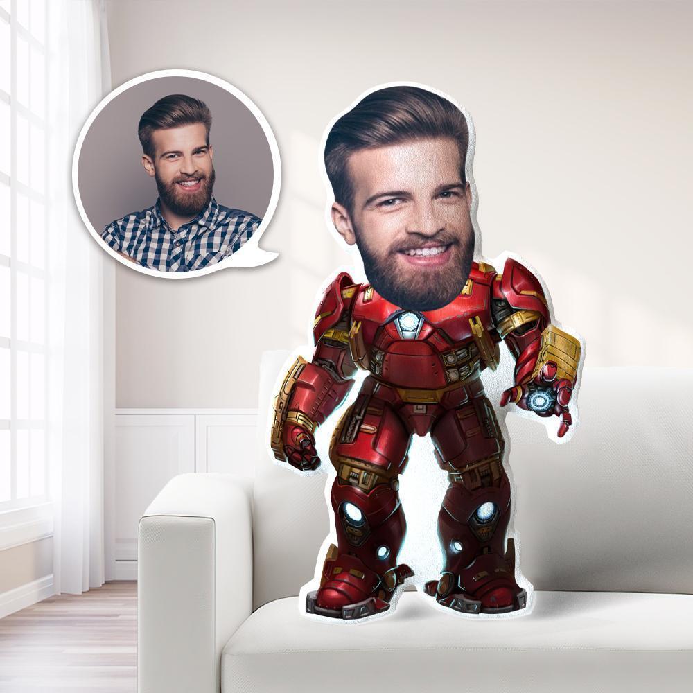Personalized Photo My Face Doll Custom Face Doll Hulkbuster Photo Pillow Costume Doll Unique Gift
