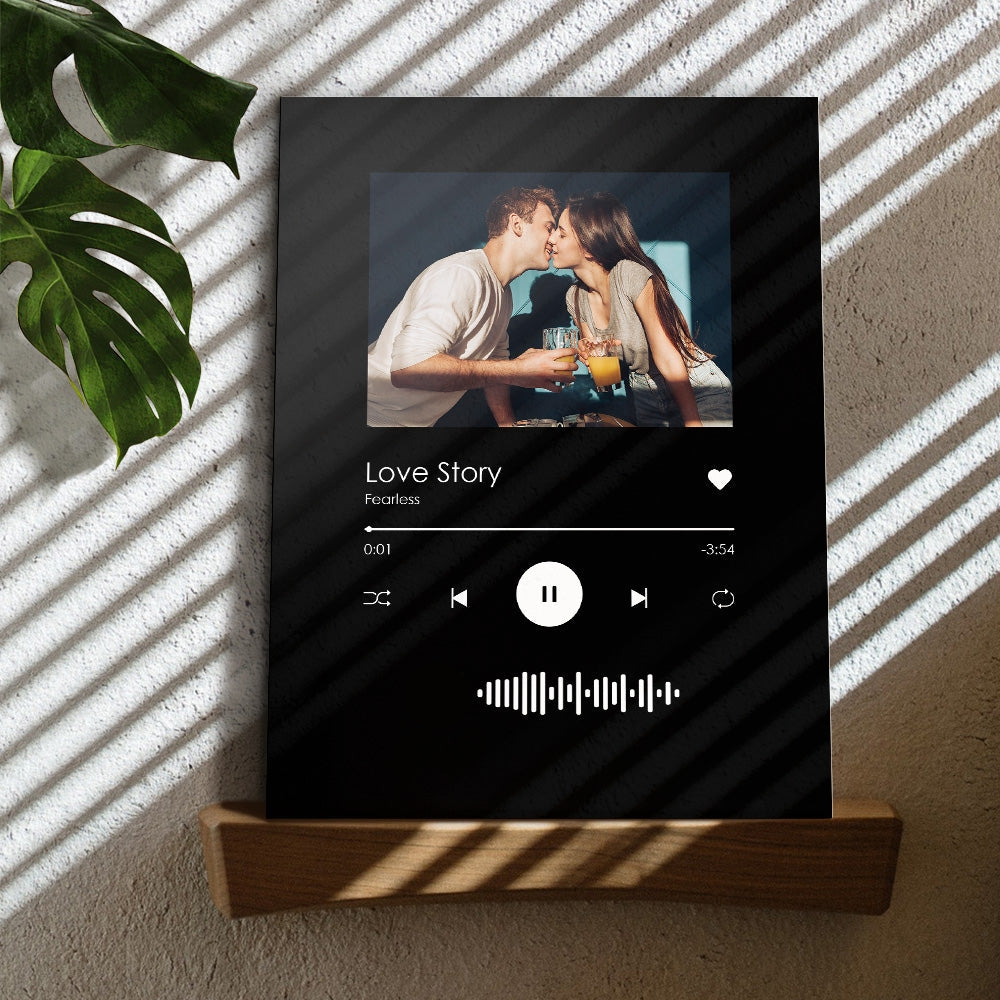 Benutzerdefinierte Musikplaketten, Scannbare Musik, Schwarze Plakette, Bestes Geschenk Für Sie - soufeelde