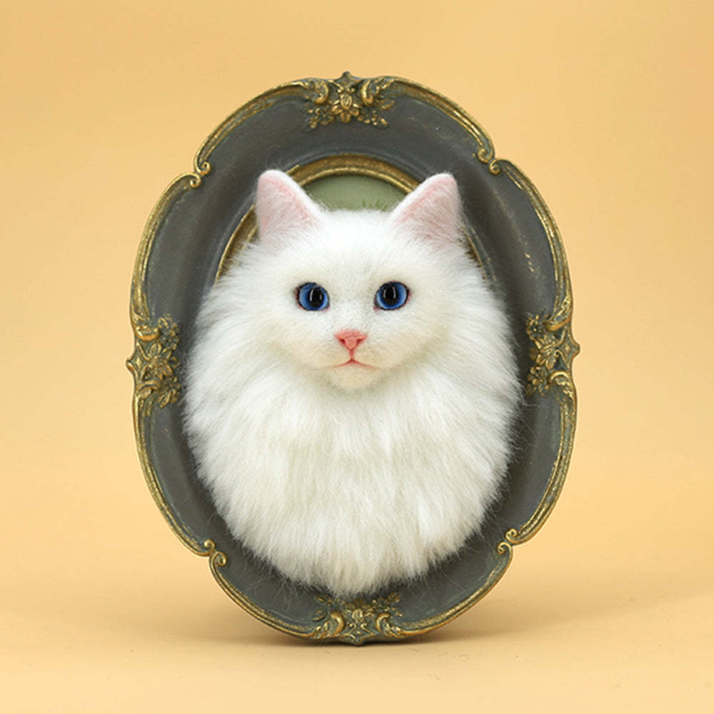 Benutzerdefinierte Wolle Nadel gefilzt Katzen, Porträt benutzerdefinierte Katze Memorial Rahmen, Replikat Katze Liebhabergeschenk