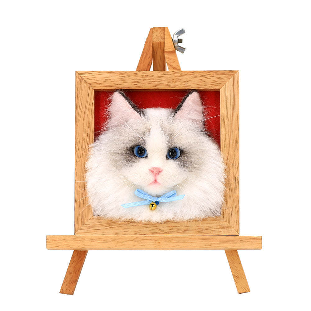 Benutzerdefinierte Wolle Nadel gefilzt Katzen, Porträt benutzerdefinierte Katze Memorial Rahmen, Replikat Katze Liebhabergeschenk