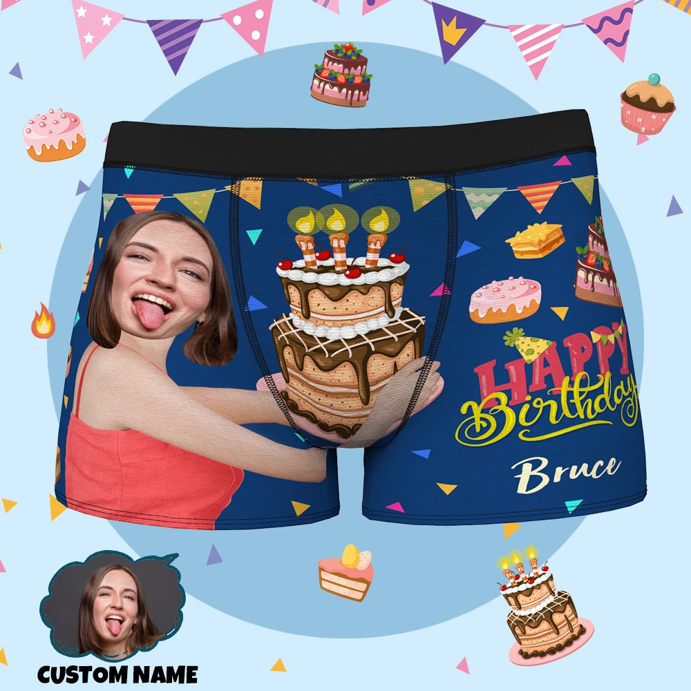 Nennen Sie alles Gute zum Geburtstag Herren All-Over Print Boxer Briefs Perfektes Geschenk für Ihren Ehemann Ihr Freund