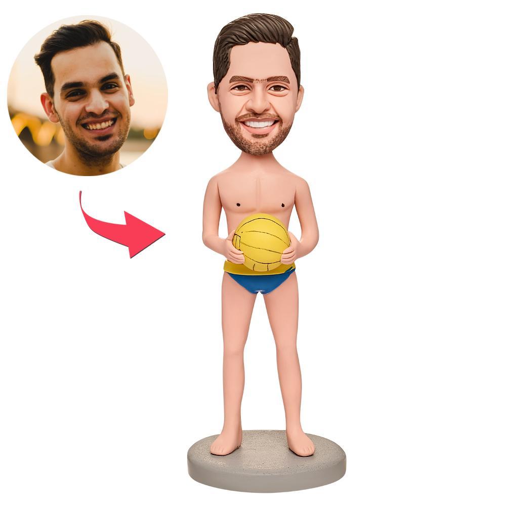 Wasserball-junge Custom Bobblehead Mit Eingraviertem Text