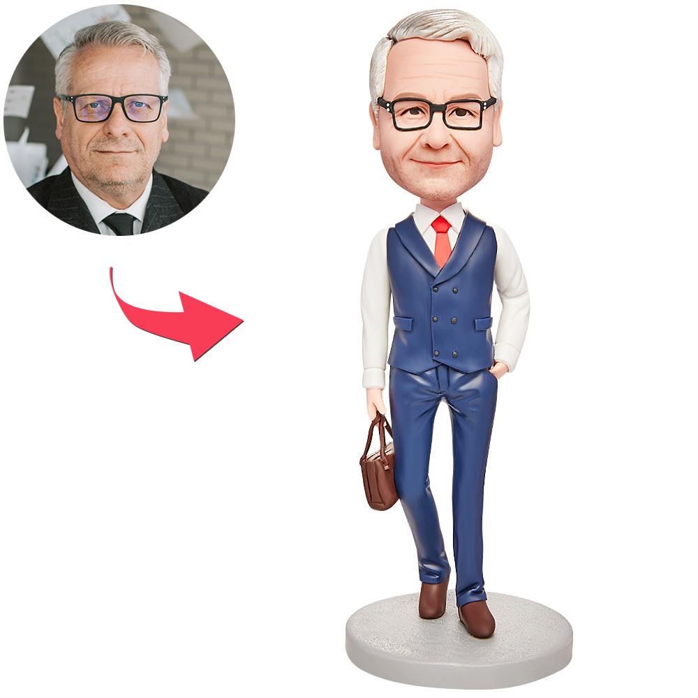 Anzug Aktentasche Für Business-herren Benutzerdefinierte Bobblehead-gravur Mit Text - soufeelde