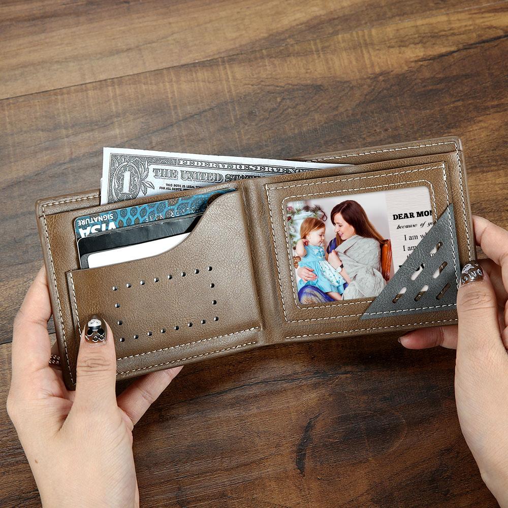 Benutzerdefinierte Foto graviert Brieftasche Einlegekarte Liebe Mama