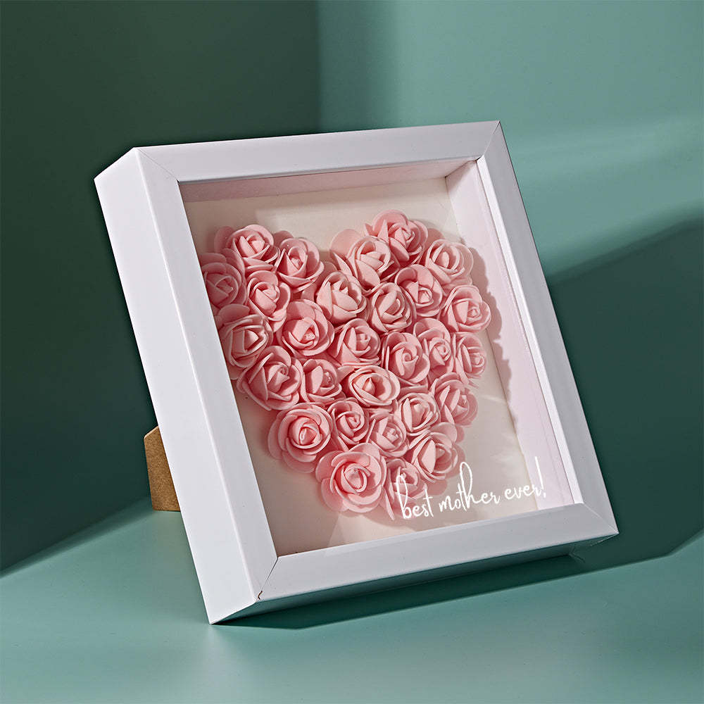 Benutzerdefinierte Blumen-schattenbox Personalisiertes Namensblumen-schattenbox-rahmen-geschenk - soufeelde