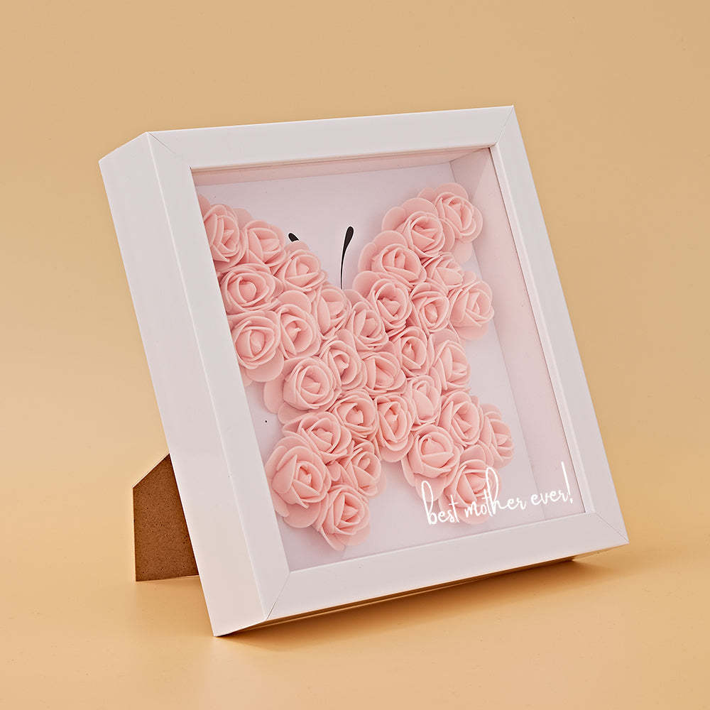 Benutzerdefinierte Blumen-schattenbox Personalisiertes Namensblumen-schattenbox-rahmen-geschenk - soufeelde