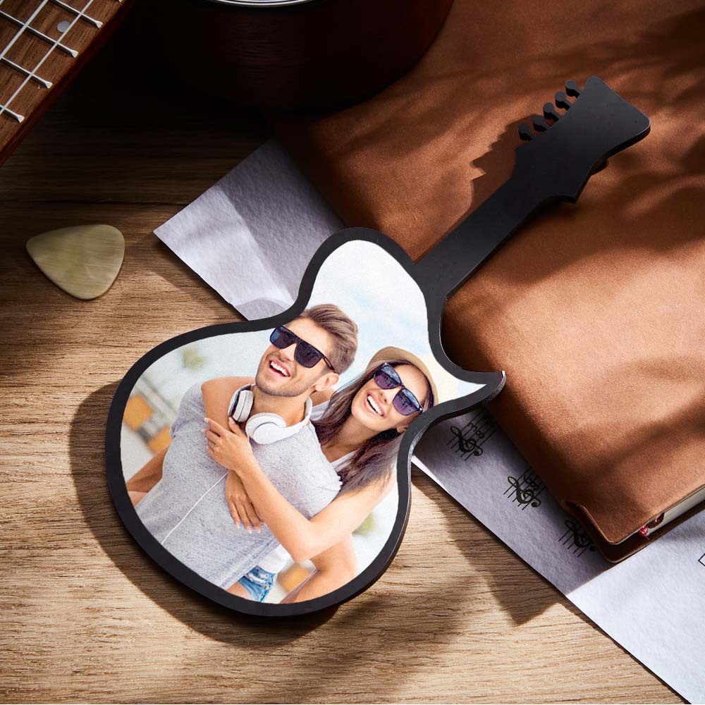Kundenspezifischer Foto-gitarren-rahmen Personalisierte Bilderrahmen-musikliebhaber-geschenke - soufeelde