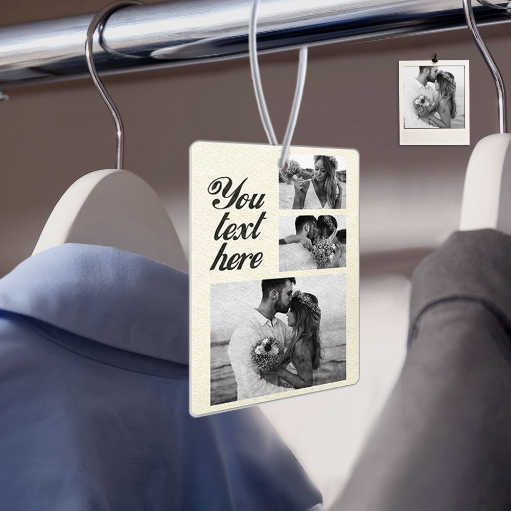 Benutzerdefinierte Collage Foto Auto Lufterfrischer Rückspiegel Ornament Rechteck Lufterfrischer - soufeelde