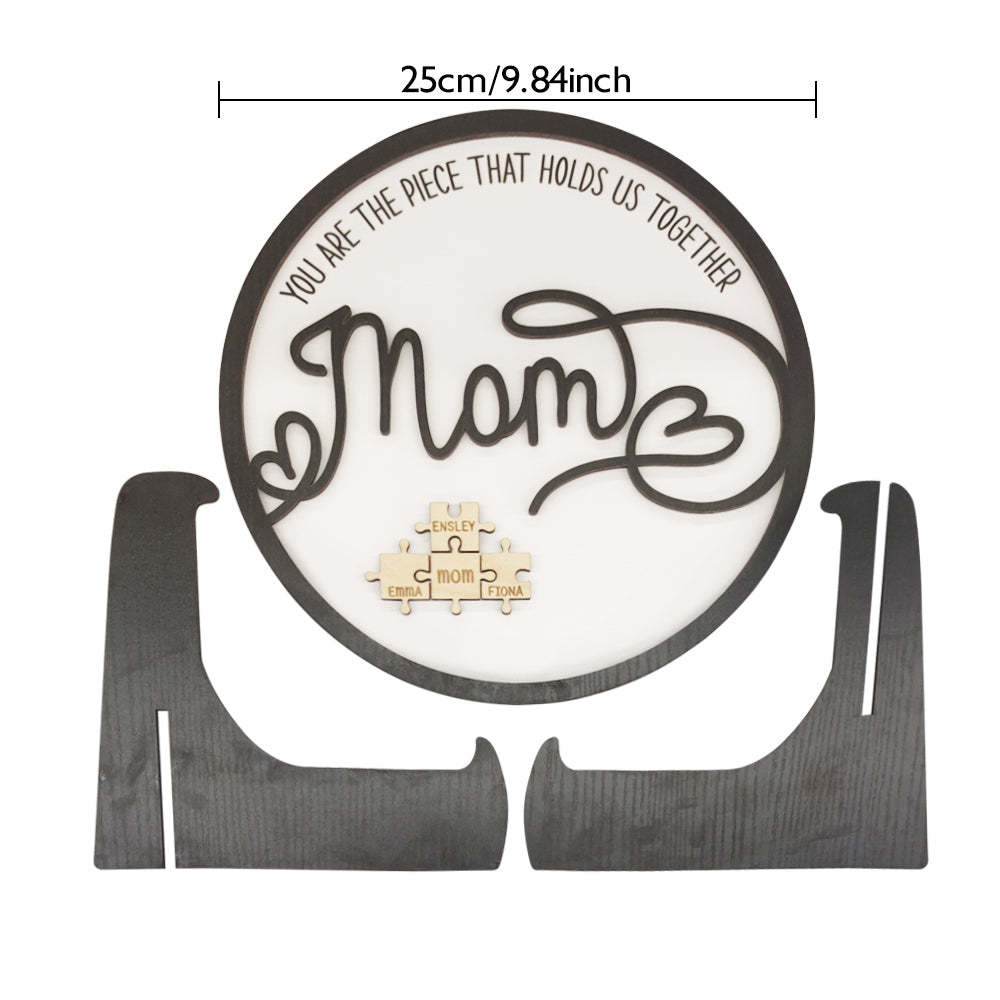 Personalisierte Mama Runde Puzzle-plakette You Are The Piece That Holds Us Together Muttertagsgeschenk - soufeelde