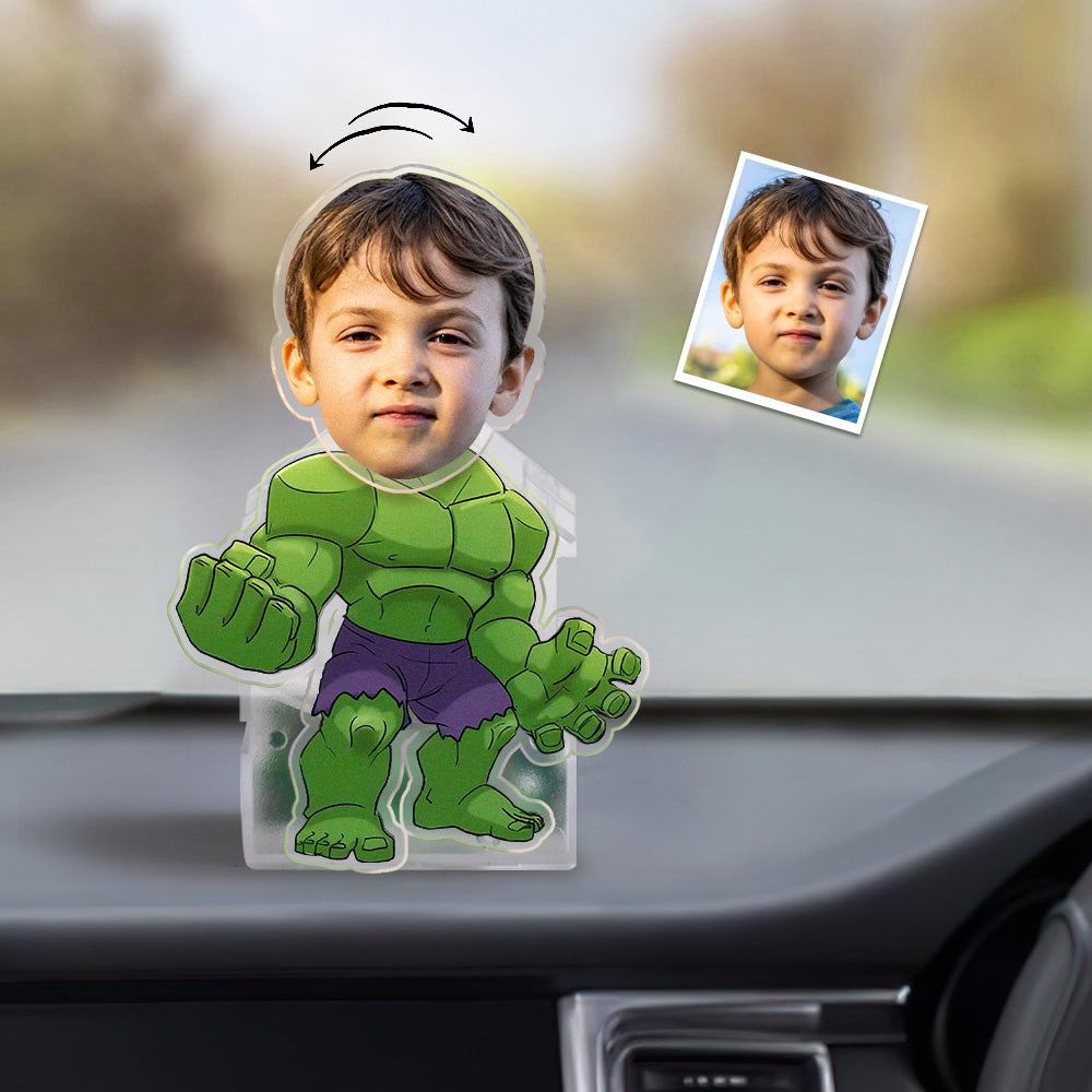 Custom Face Shaking Head Ornament Personalisierte Hulk Auto Armaturenbrett Dekoration Home Desktop Ornament - soufeelde