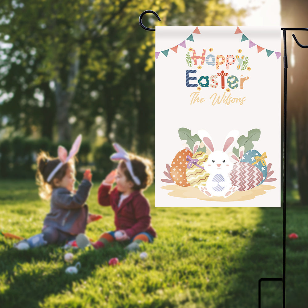 Benutzerdefinierte Gartenflagge Happy Easter Outdoor Decor Welcome Flag - soufeelde