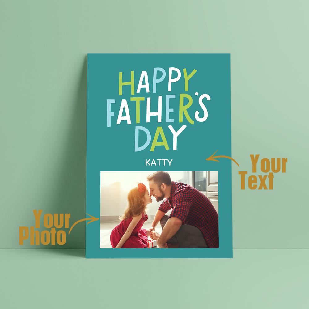 Custom Photo And Text Greeting Card Gift For Father's Day - soufeelde