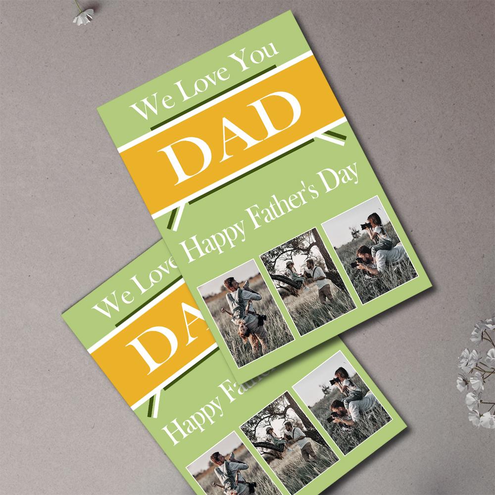 Custom Greeting Card With 3 Photo Special Card Gift For Father's Day - soufeelde