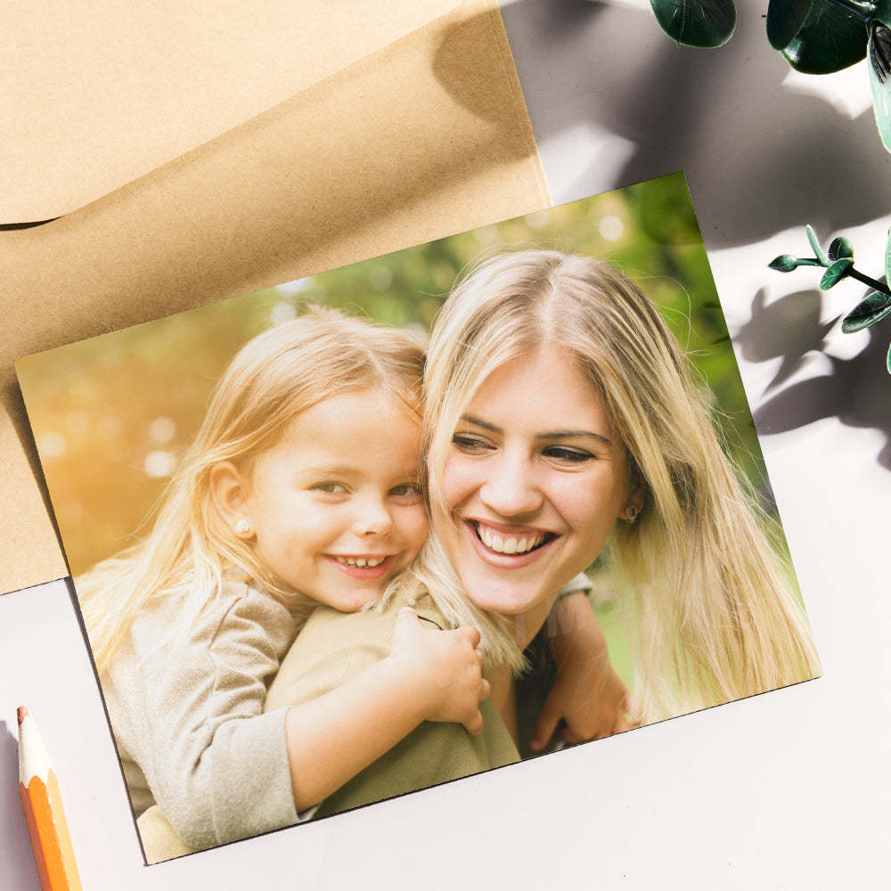 Personalisierte Karte Mit Fotogravur, Versteckter Text, Grußkarte, Geschenk Für Mama - soufeelde