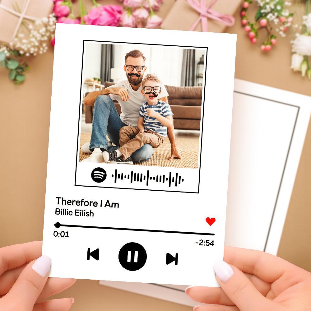 Benutzerdefinierte Spotify-Code-Musikkarten Mit Ihrem Fotogeschenk Für Papa