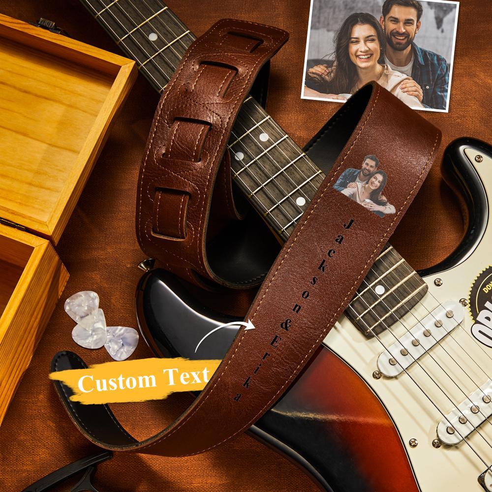 Kundenspezifisch Gravierter Foto-gitarren-gurt-schatten, Der Einzigartige Geschenke Schnitzt