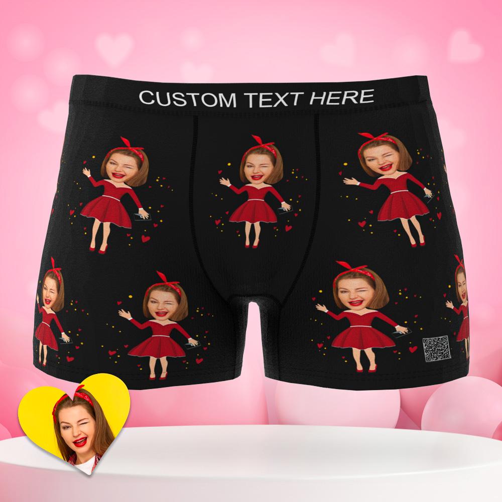Kundenspezifische Foto-Boxer Moman Face Unterwäsche-Paar-Geschenke AR-Ansicht-Valentinstag-Geschenke