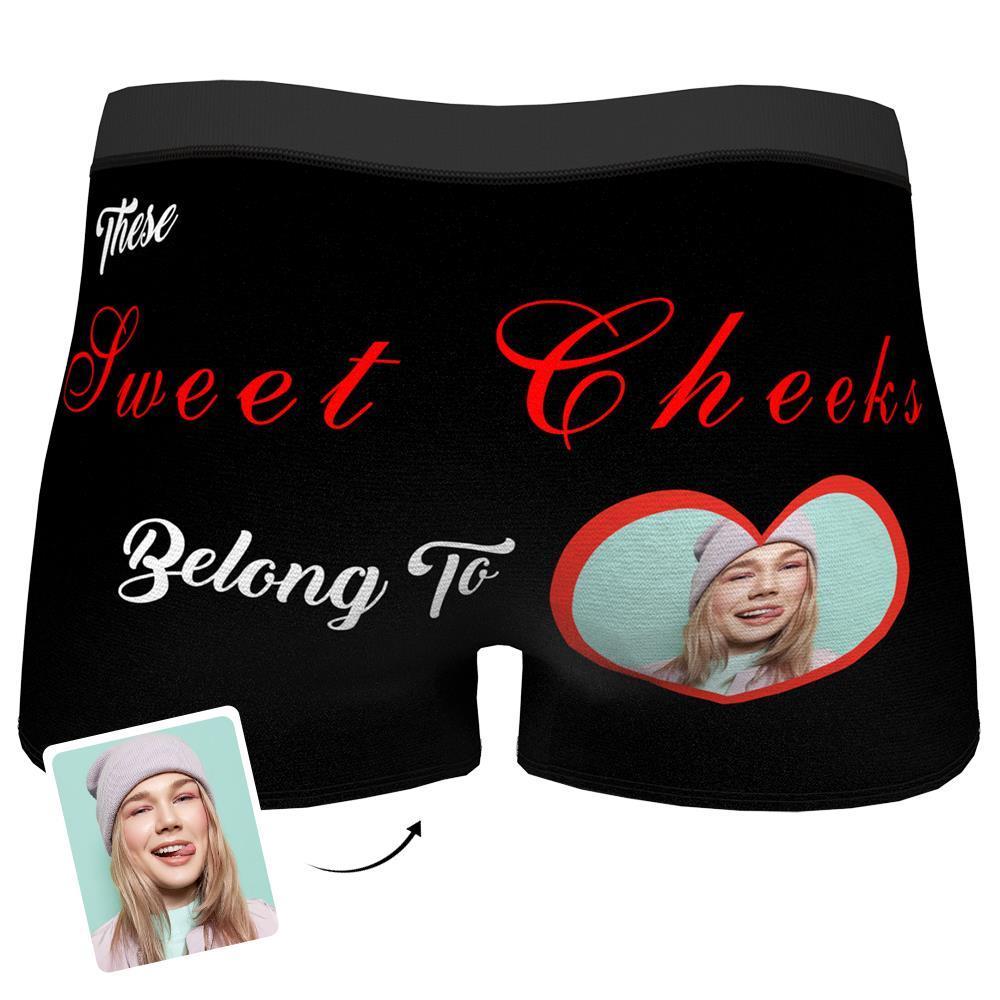 Benutzerdefinierte Foto-Gesichts-Boxer Sweet Cheeks Unterw?sche Geschenke Für Freund