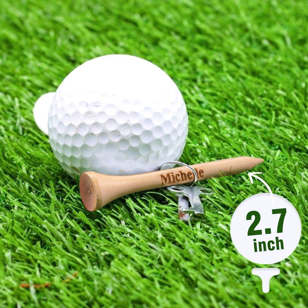 Kundenspezifische Gravierte Golf-t-stücke Im Freiensport-geschenke Für Mann