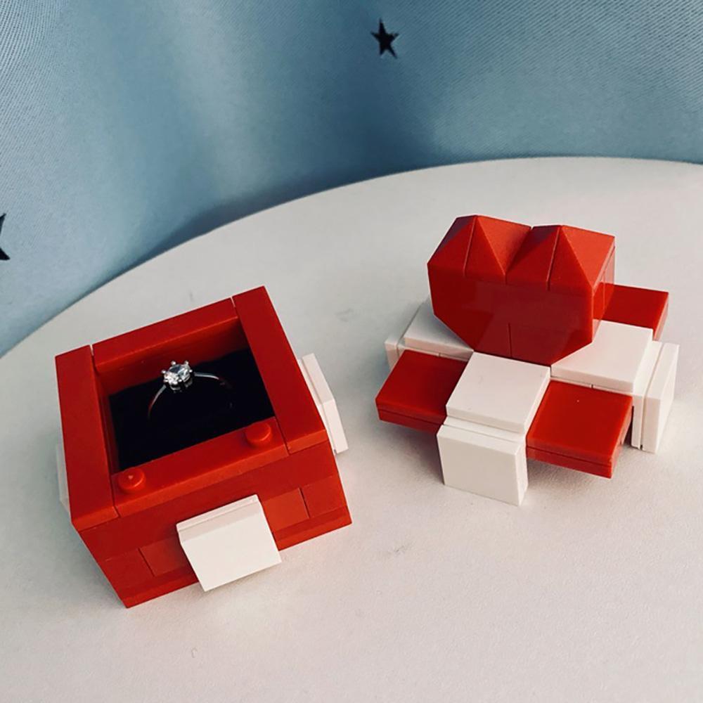 Kreative Ring Box Valentinstag Baustein Flip Typ Einzel Ring