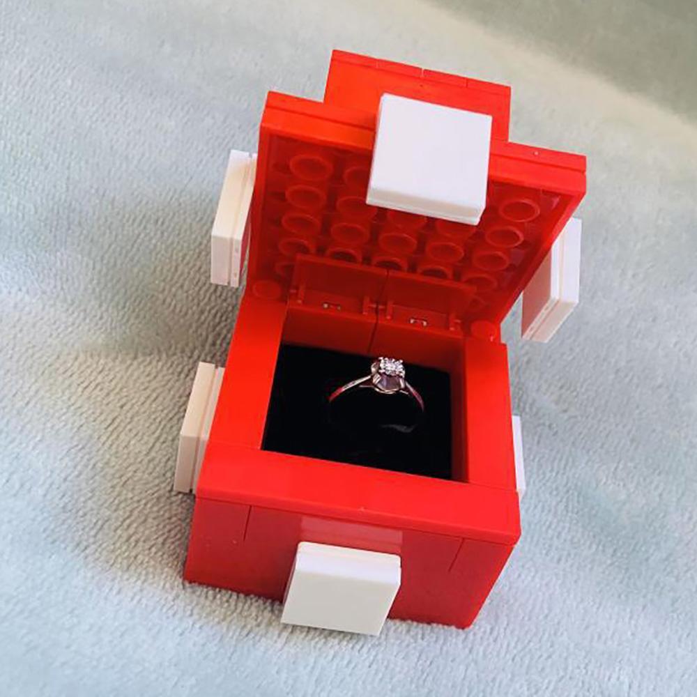 Kreative Ring Box Valentinstag Baustein Flip Typ Einzel Ring